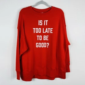 Sudadera Crown & Ivy Cabana Talla Pequeña Demasiado Tarde Para Ser Buena Navidad Roja - Imagen 1 de 5