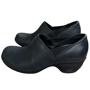 Merrell Emma Black Leather Slip On Clog Size 7.5 - Picture 1 of 12