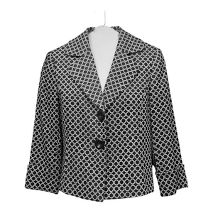 Tahari ASL Giacca Cropped 2 Nero Bianco Pieghe Donna Taglia 2 - Foto 1 di 11