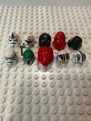 10x Lego Star Wars Minifigure Helmets Lot B - Image 1 of 3