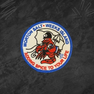 1980s Morton Salt Weeks Island Crawfish Patch Iron-On Embroidered Logo - Picture 1 of 4