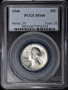 1944 25C Washington Quarter PCGS MS66 - Bild 1 von 2