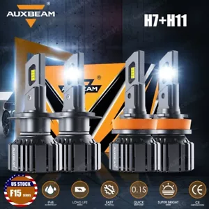 For Hyundai Santa Fe Sport 2013-2016 AUXBEAM Canbus LED Headlight High Low Beam - Picture 1 of 12