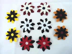 10 Hippie Chic Daisy Felt FLOWER APPLIQUES PATCHES Iron-On Retro - Picture 1 of 3