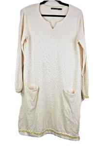 Gudrun Sjoden Medium Womens Long Sleeve Organic Cotton Polka Dot Sweater Dress - Picture 1 of 12