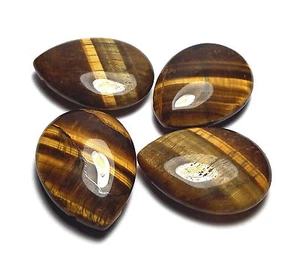 Four (4) TIGER EYE 22x30mm Teardrop Pendant Beads - Picture 1 of 1