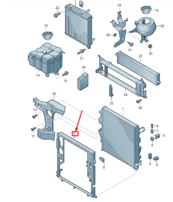 VW TOUAREG 7P MK2 Cadre De Retenue De Refroidisseur De Liquide 7P0121093E - Photo 1/2