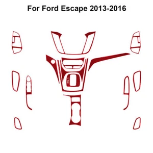 16Pcs Red Carbon Fiber Full Interior Kit Cover Trim For Ford Escape 2013-2016 - Picture 1 of 16