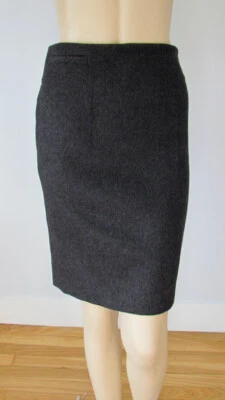 Calvin Klein Collection Black Skirt Pencil Size 2 Side Zip Solid Wool - Image 1 of 4