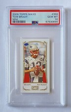 Tom Brady 2009 Topps Mayo Rip Card Interior Exclusive Mini High #359 SSP PSA 10