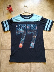 Star Wars 77 Blue Jersey Style Celebration 2010 T-shirt Size Medium - Picture 1 of 4