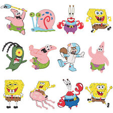 12Pcs SpongeBob SquarePants Diamond Painting Mosaic Sticker DIY Art Crafts Kits