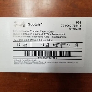 Scotch 3m transfer tape 12 rolls 926 1/2" x 36 yd high perf double sided tape  - Picture 1 of 1