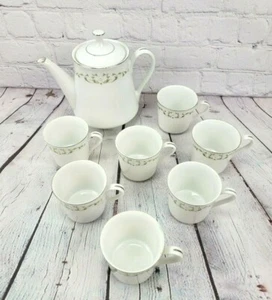 Sheffield Fine China Japan, Elegance 502 6 Cup Teapot 7 Tea Cups Set of 8 floral - Picture 1 of 6