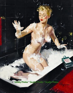 Pretty Woman Rising from Bubble Bath 8,5x11" Impresión fotográfica Elvgren Pinup Bellas artes - Imagen 1 de 1
