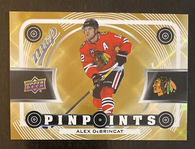 2022-23 UD MVP #PP-11 Alex DeBrincat Chicago Blackhawks *GOLD* PINPOINTS INSERT - Image 1 of 2