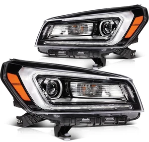 For 2013-2016 GMC Acadia Denali Chrome Amber Projector Headlight Lamp w/ LEDDRL - Picture 1 of 60