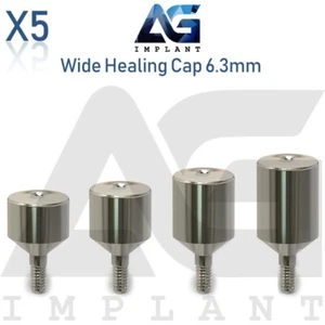 5 pilares de tapa de curación ancha de 6,3 mm de titanio para sistema dental hexagonal de 2,42 mm - Imagen 1 de 6