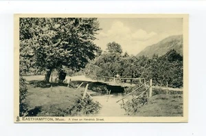 Easthampton MA Postkarte, Pferd, Kutsche auf rustikaler Brücke, Hendrick Street - Bild 1 von 2