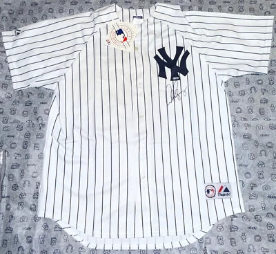 ALEX RODRIGUEZ SIGNED NY YANKEES PINSTRIPE JERSEY + STEINER SPORTS AROD AUTO COA - Image 1 of 4