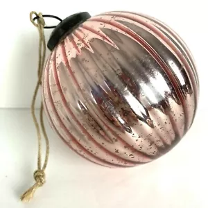 Kugel Style Ornament Mercury Glass Pink Round Christmas Decor - Picture 1 of 5