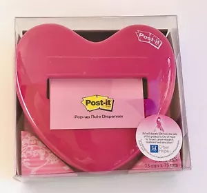 Post-it Pop-up Notes Dispenser HEART Shape with Notes Pink Sheets NEW - Picture 1 of 2