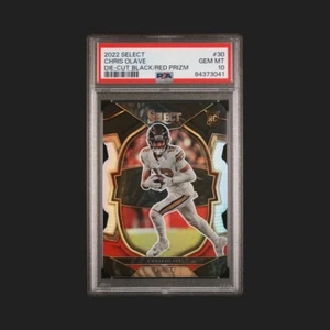 Chris Olave 2022 Select Die-Cut Black & Red Prizm RC #30 PSA 10 - Picture 1 of 2