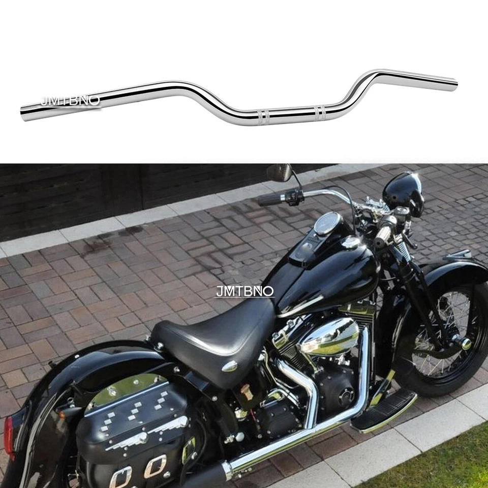 Motorcycle 1"25mm For Harley Softail Springer Chrome Tracker Handlebar Drag Bars - Image 1 of 4