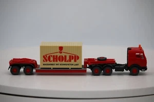 Wiking HO 1/87 - #503 Mercedes Benz Semi truck with cargo box on the Flatbed - Picture 1 of 7