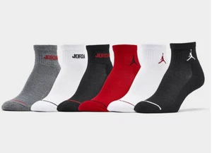 NEW KIDS JORDAN LEGEND 6 PACK QUARTER CREW SOCKS 9-11 5Y-7Y - Picture 1 of 10