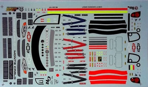 NASCAR DECAL 2000 - 2002 CHEVROLET MONTE CARLO GOODIE DETAIL SHEET 1/24 SLIXX - Picture 1 of 2
