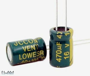 2x condensateur électrolytique 16V 470uF 2x Radial Aluminium Capacitor 8x12mm - Imagen 1 de 3