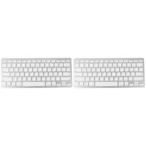 2 Stück kabellose Tastatur aus Kunststoff, israelische, hebräische, stille - Bild 1 von 12