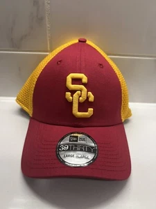 New Era 39THIRTY USC Trojans Neo Flex Cap Hat Cardinal Red Yellow Size L/XL - Picture 1 of 4