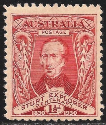 Australia #104 (A7) VF MINT - 1930 1 1/2p Capt. Charles Sturt, Explorer - Image 1 of 2