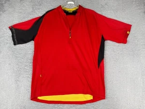 Mavic Cycling Jersey Adult Extra Large Red Black 1/4 Zip Short Sleeve Polyester - Picture 1 of 15