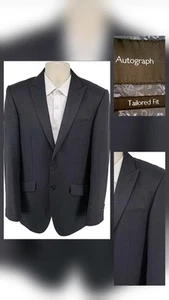 M&S Mark & Spencer Autograph Blazer Medium Sport Coat Wool Blend Gray Jacket - Picture 1 of 13
