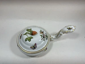 Herend Rothschild Vogel Patty Pfanne mit Deckel Erdbeere Endstück Nr 737/RO Handbemalt - Bild 1 von 19