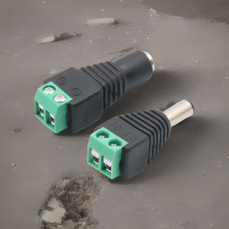 Coppia Connettore Spina Maschio Femmina 12V CCTV Jack Adapter Connector 10105 - Immagine 1 di 1