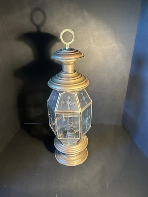 Antique Brass And Glass Carriage Lantern - Image 1 of 4