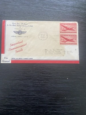 FIRST DAY OF ISSUE 1946 AIRMAIL COVER - Image 1 of 4