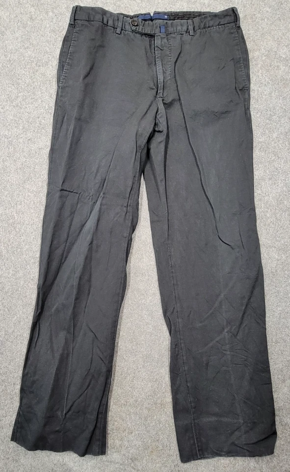 Incotex Mens Faded Black Chinolino Pants Size 34 (32 Actual) - Image 1 of 4