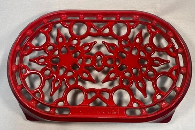 Le Creuset Remache de Hierro Fundido Esmaltado Ovalado Cerise Rojo Ombré 10.5” Doble Francia Foto 1 de 4