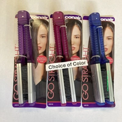 Conair Go Straight Double Barrel Straightening Hair Brush New 2003 Choice Color - Image 1 of 4