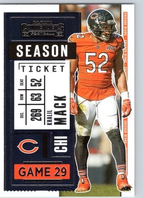 2020 Panini Contenders #81 Khalil Mack Chicago Bears Football Card - Image 1 of 2