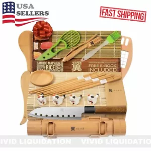 20-teiliges Sushi Herstellungsset - Set für Anfänger & Profi mit Messermatten Bazooka Platte - Bild 1 von 9