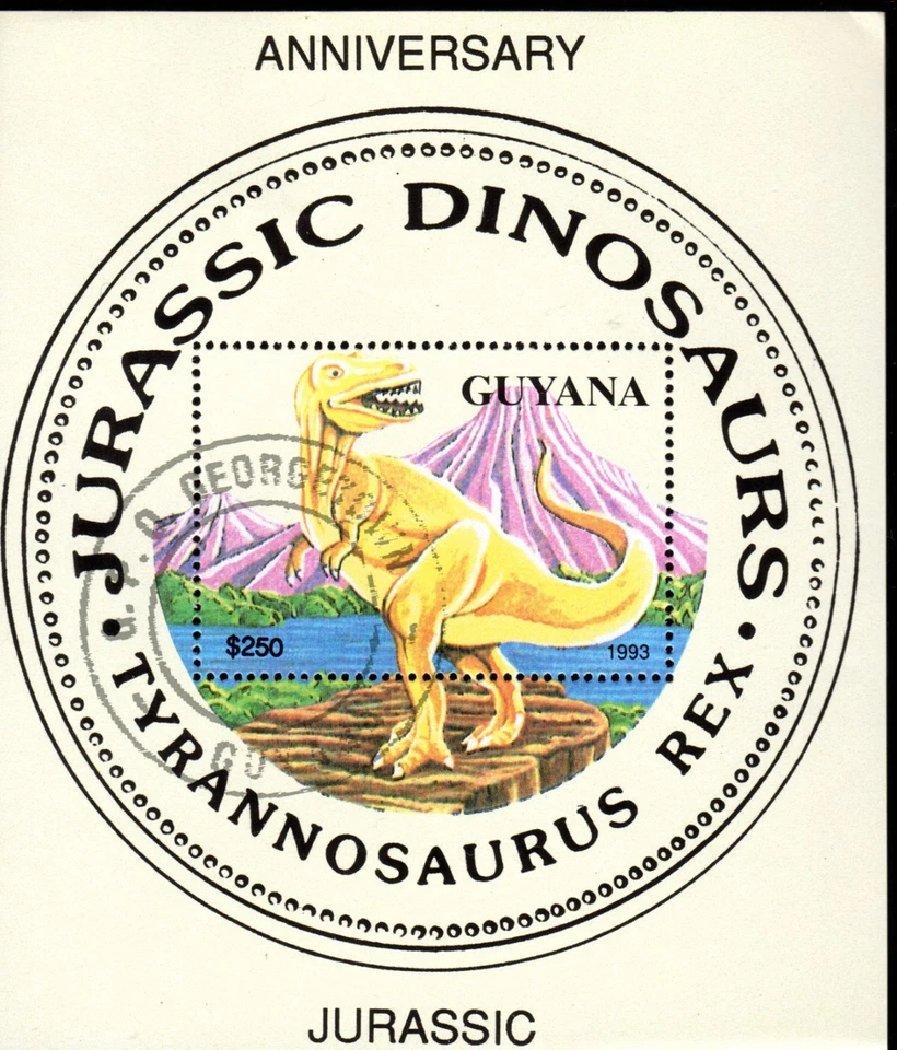 0025+ TIMBRE GUYANA  BLOC  LES DINOSAURES  N°2  1993 - Photo 1/1