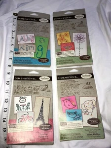 Dimensions Lote de 4 Doodles Hierro sobre Transferencia Kits de Bordado Hechos a Mano Kit Artesanal - Imagen 1 de 12