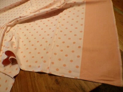 Vintage Nappe coton réversible a pois roses saumon   ( ref 3  ) - Photo 1/4