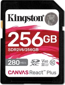Kingston Canvas React Plus 256GB SDXC, karta pamięci UHS-II U3, klasa 10, V60, - Zdjęcie 1 z 1